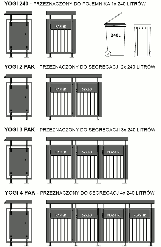 obudowa śmietnika 240l